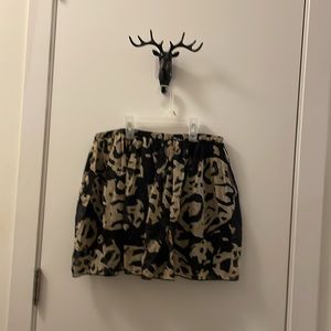 Madewell pleated black gold silk skirt